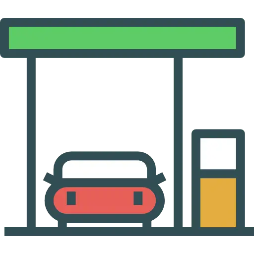 Gas Station Icon with Car