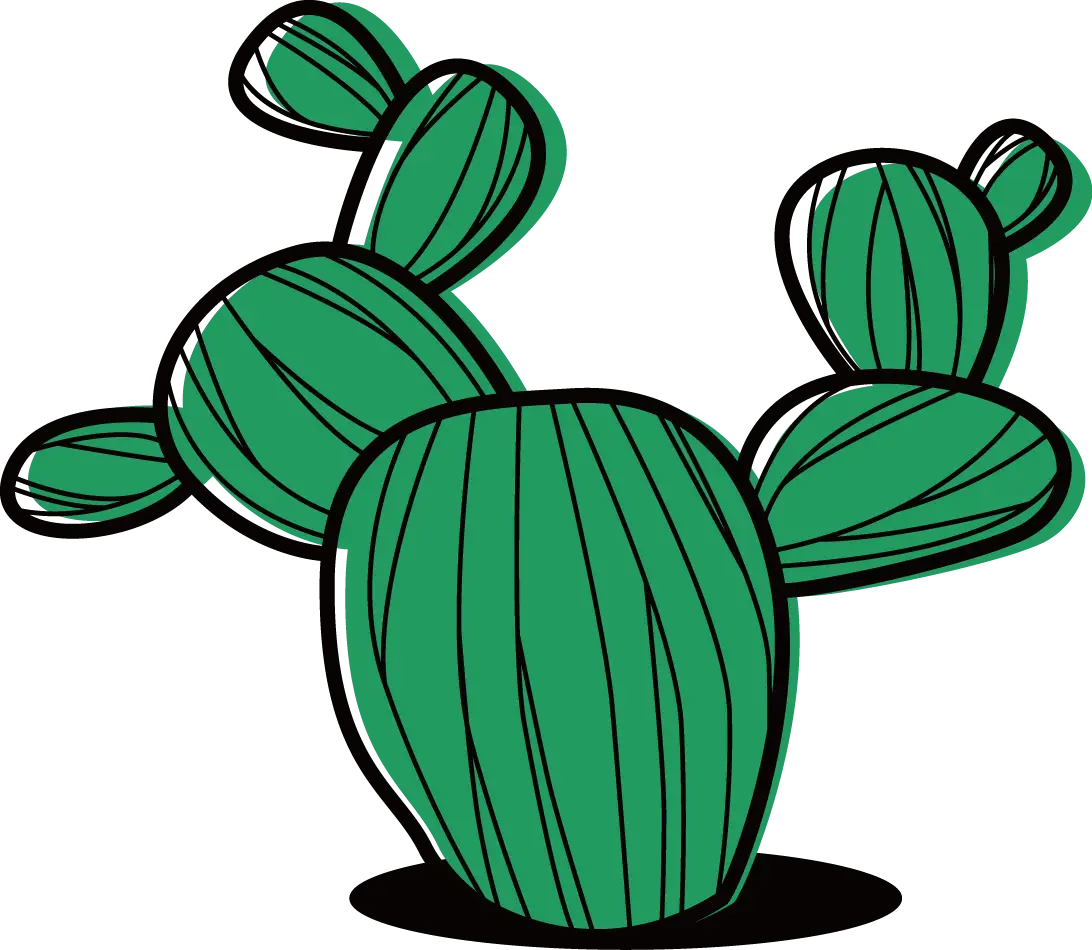 Cartoon Green Cactus Illustration