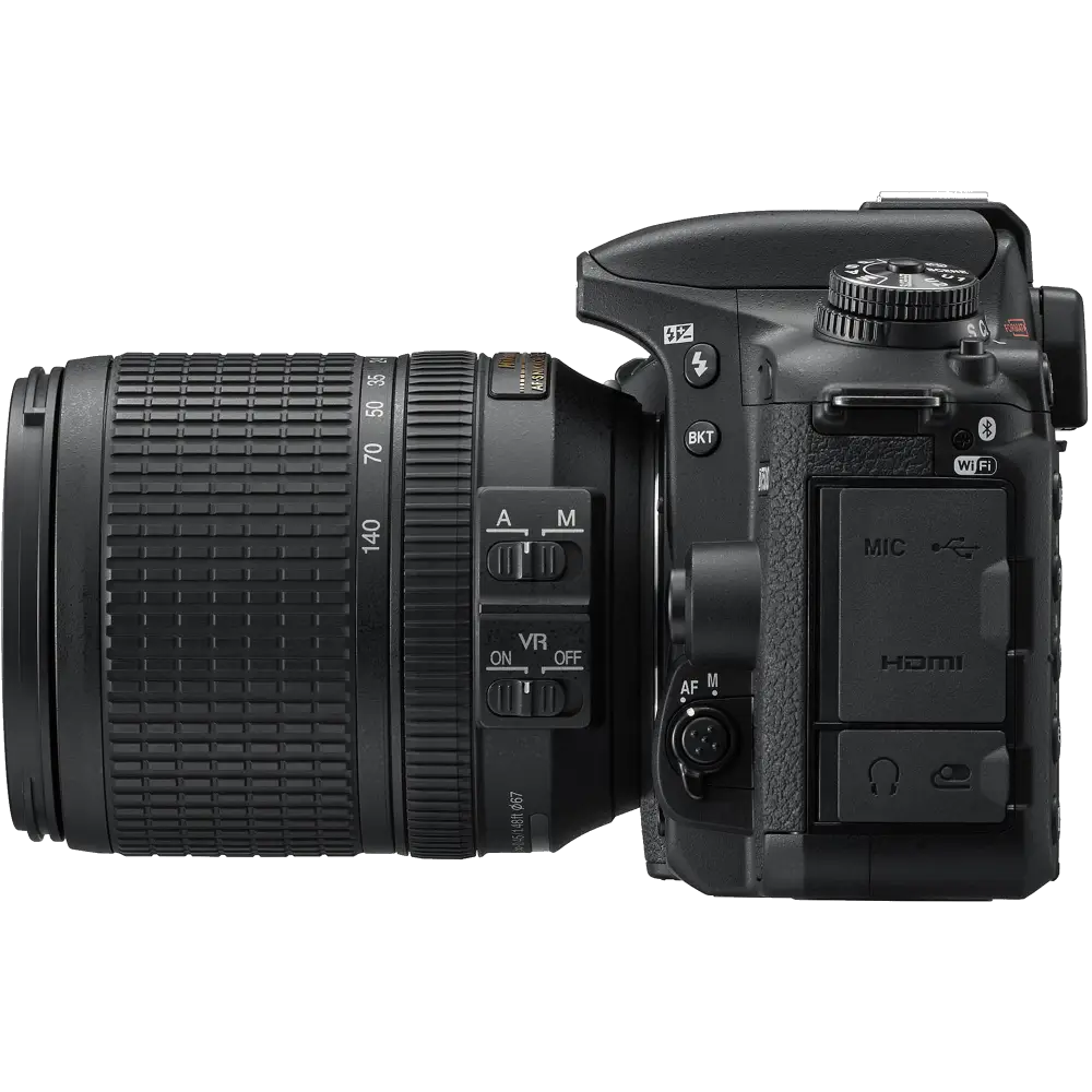 DSLR Camera with Large Lens Side View