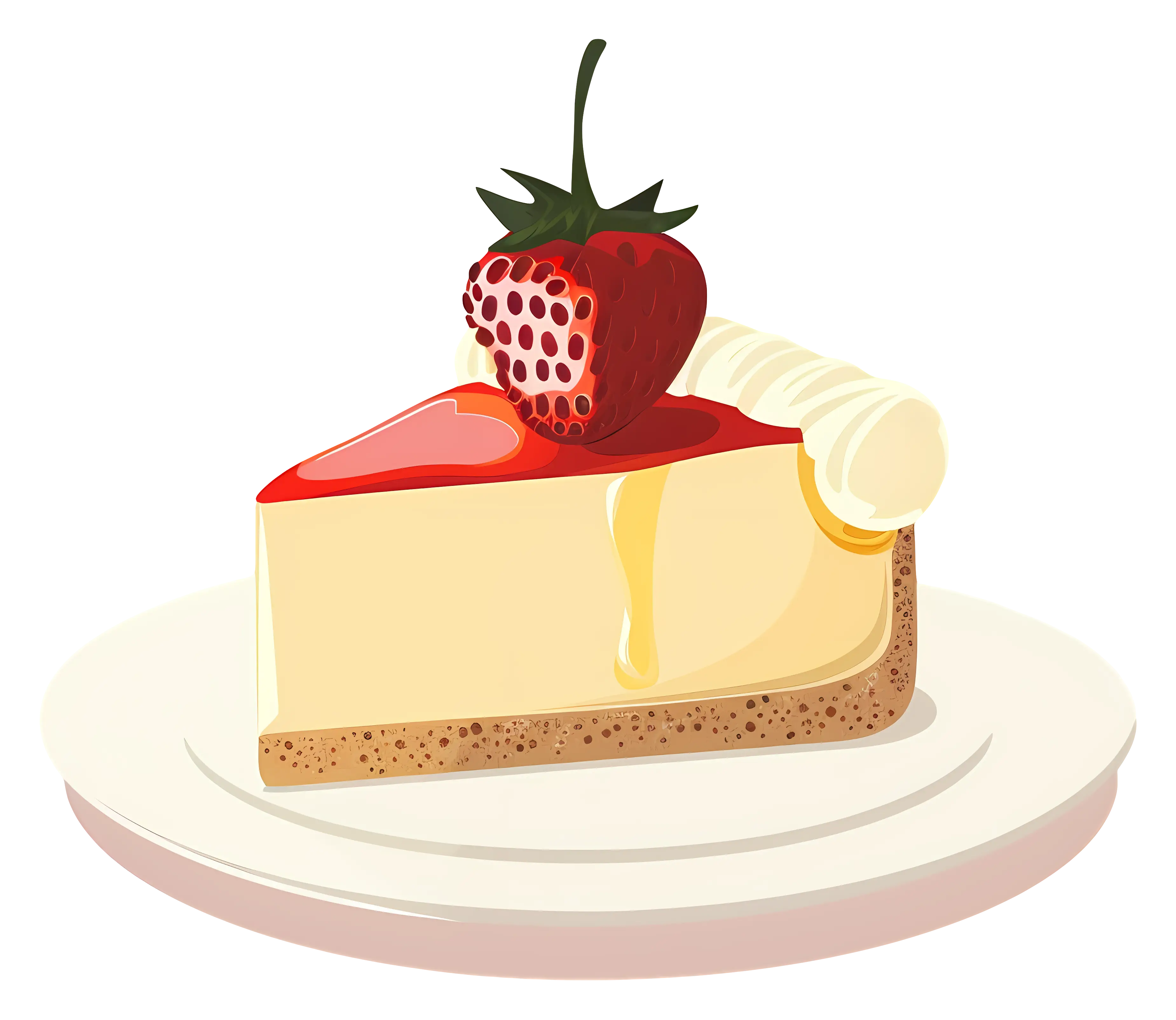 Cheesecake Slice with Strawberry Topping