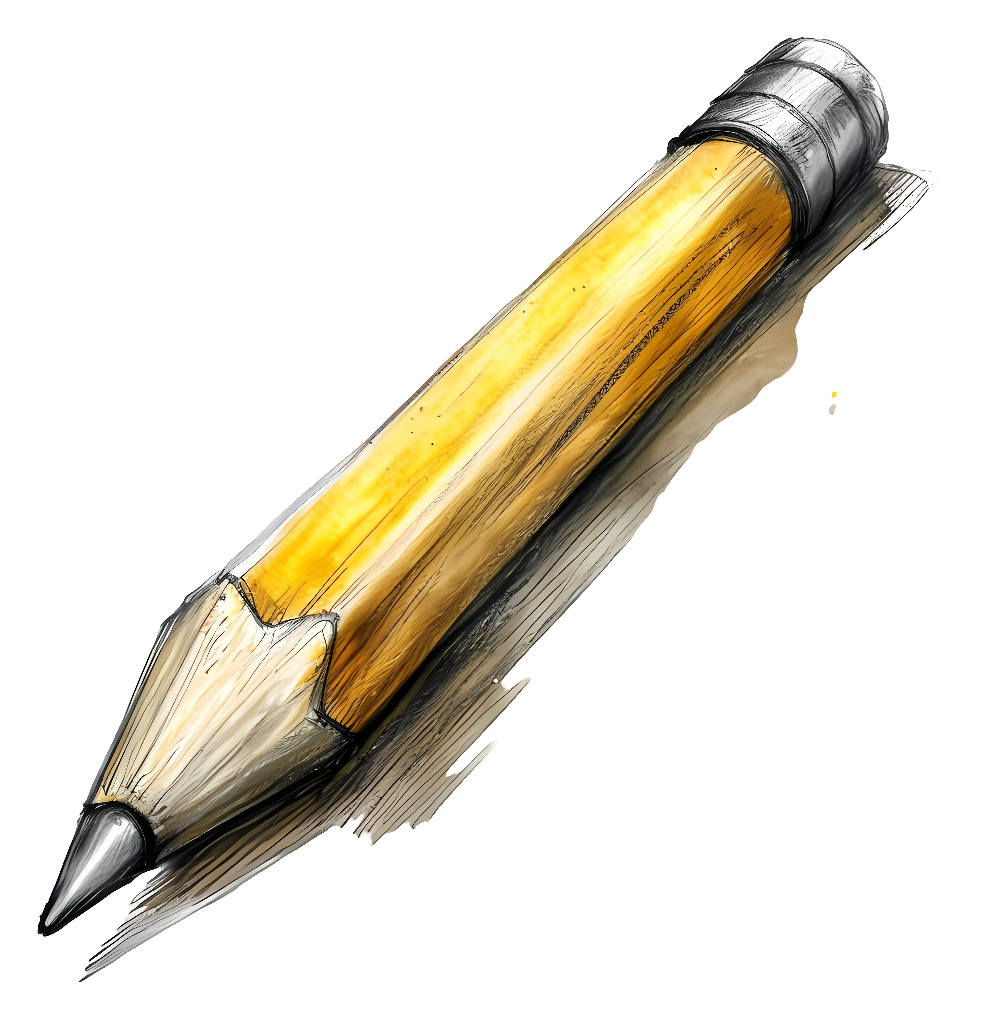 Hand-Drawn Yellow Pencil Illustration