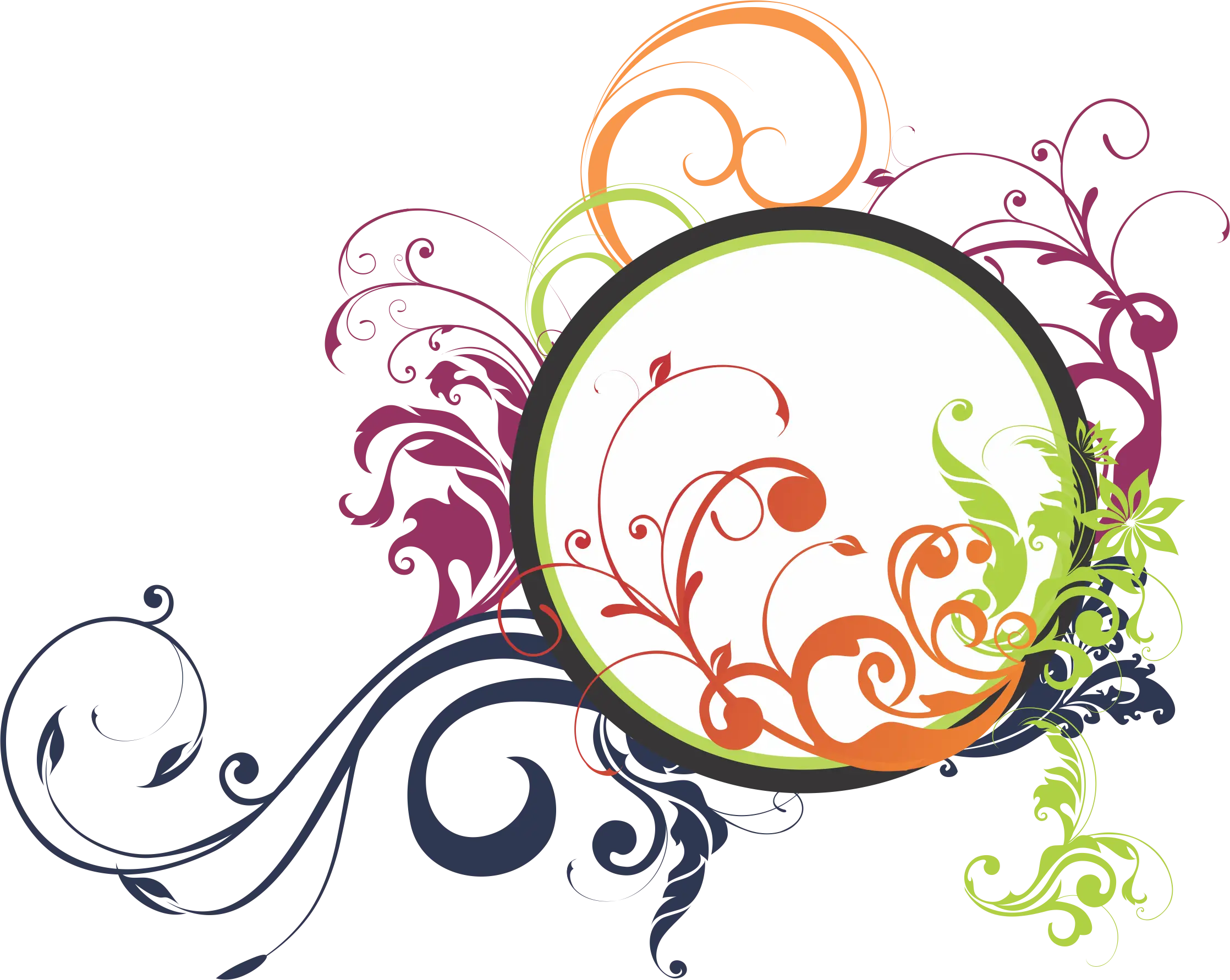 Decorative Floral Swirl Frame Illustration