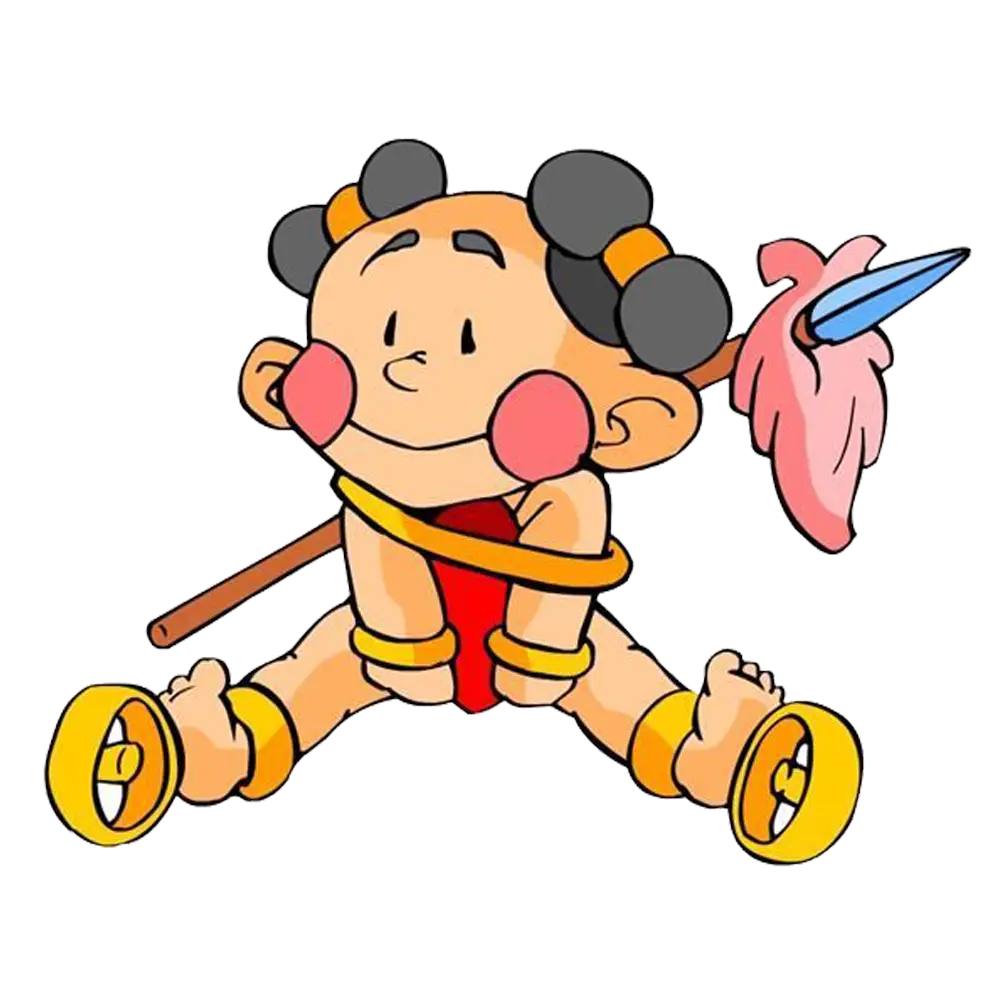 Cute Cartoon Character with Spear