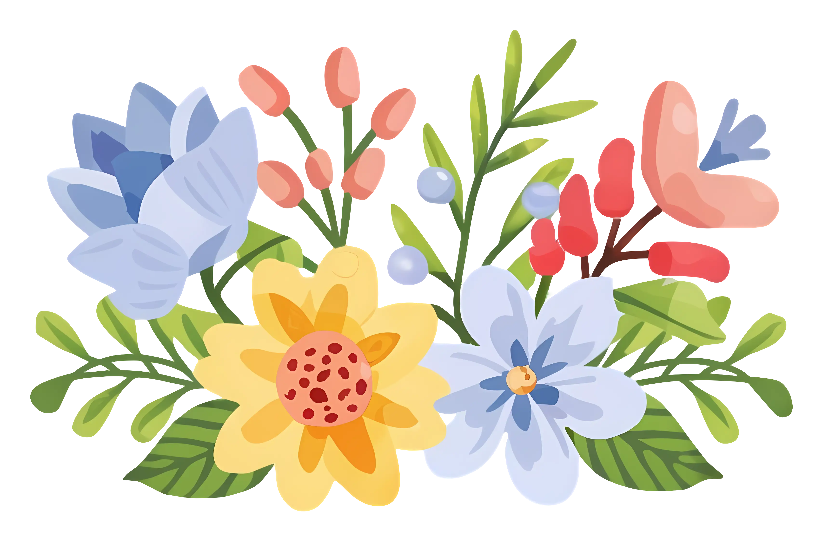 Colorful Floral Arrangement Illustration