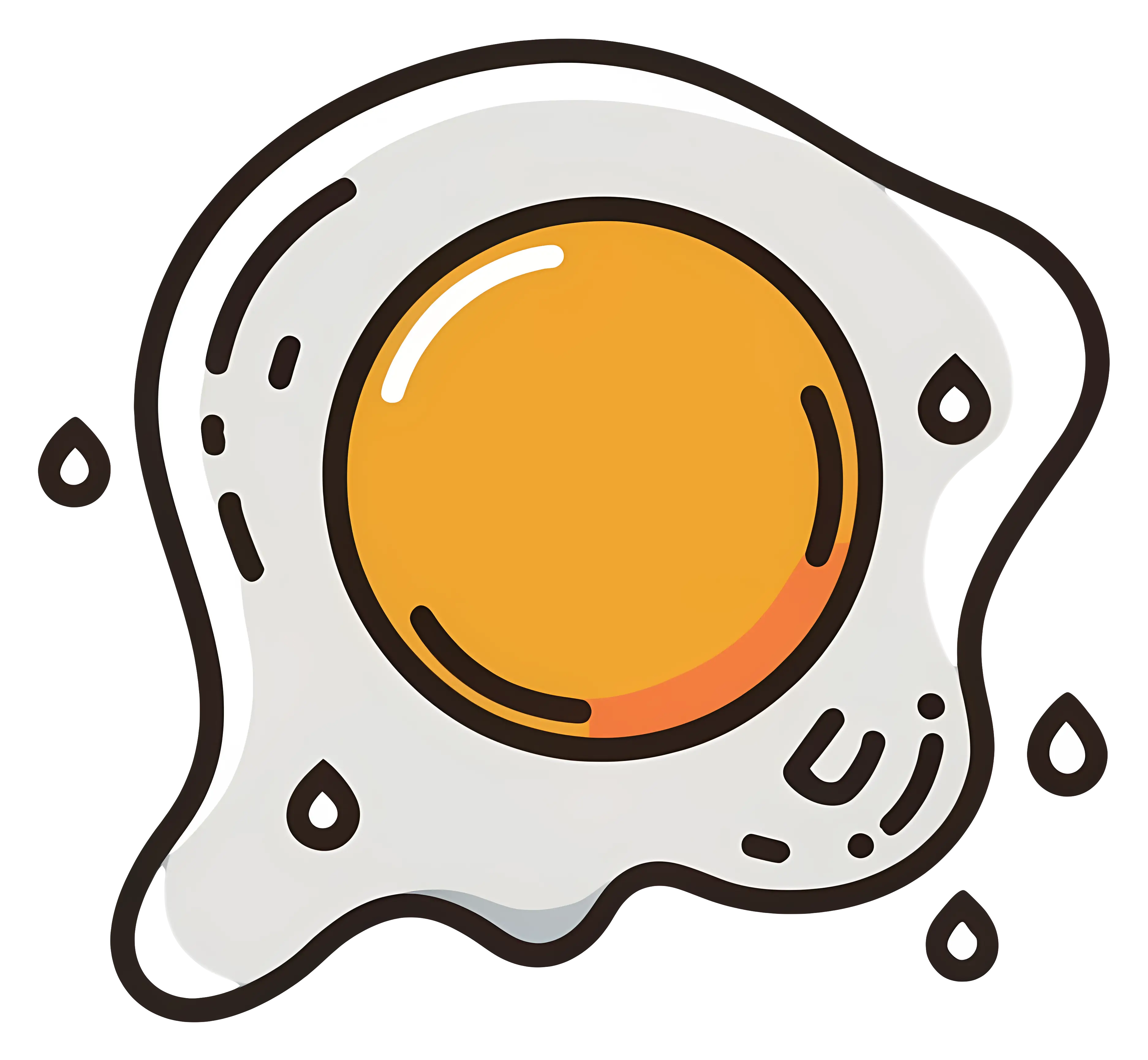 Cartoon Fried Egg Illustration