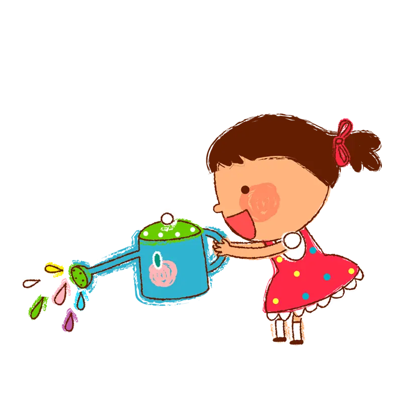 Girl Watering Plants