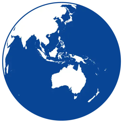 Blue Globe Illustration Highlighting Asia and Australia