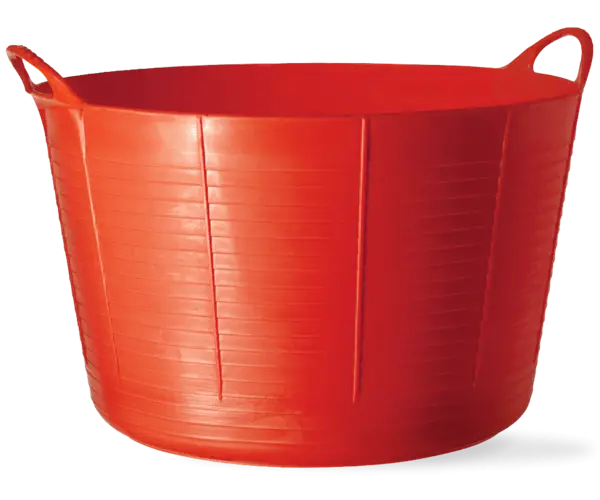 Bright Red Plastic Bucket with Handles