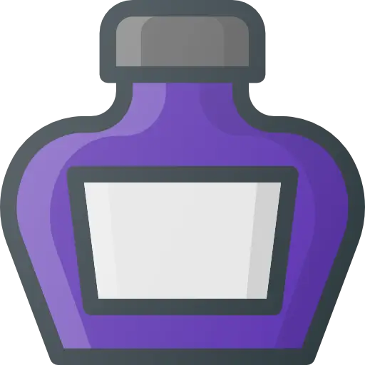 Purple Ink Bottle for Stationery Use