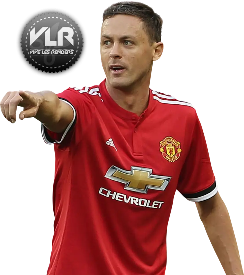Manchester United Player in Red Soccer Jersey Pointing
