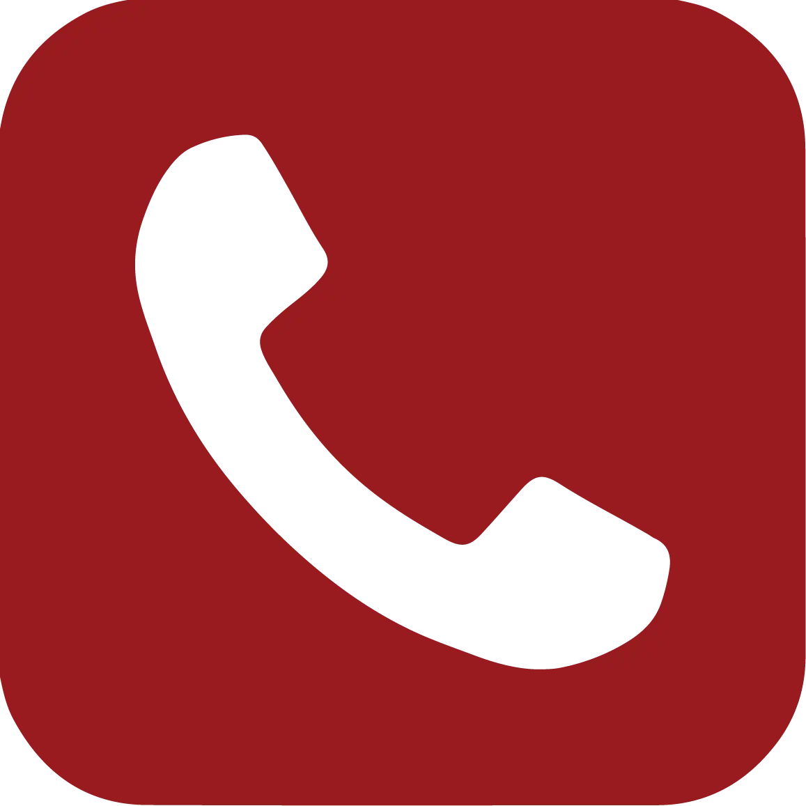 White Phone Icon on Red Background