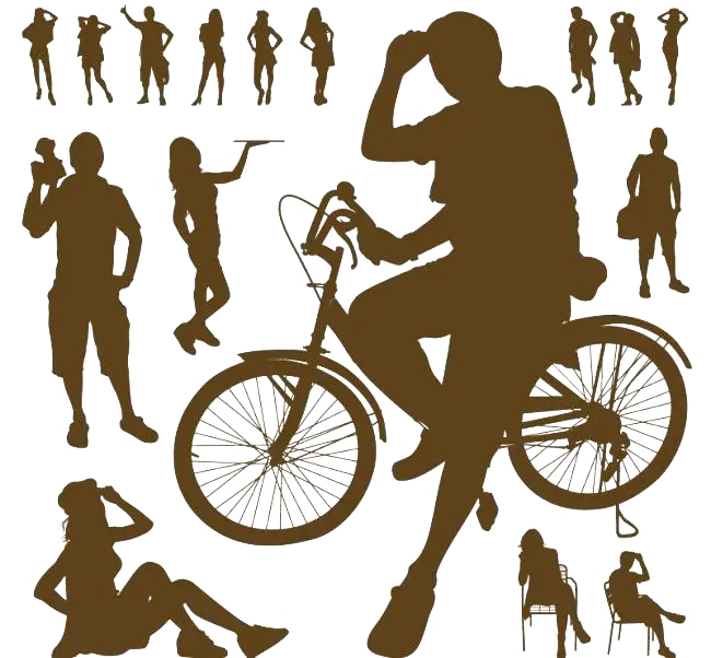 Various People Silhouettes in Different Poses