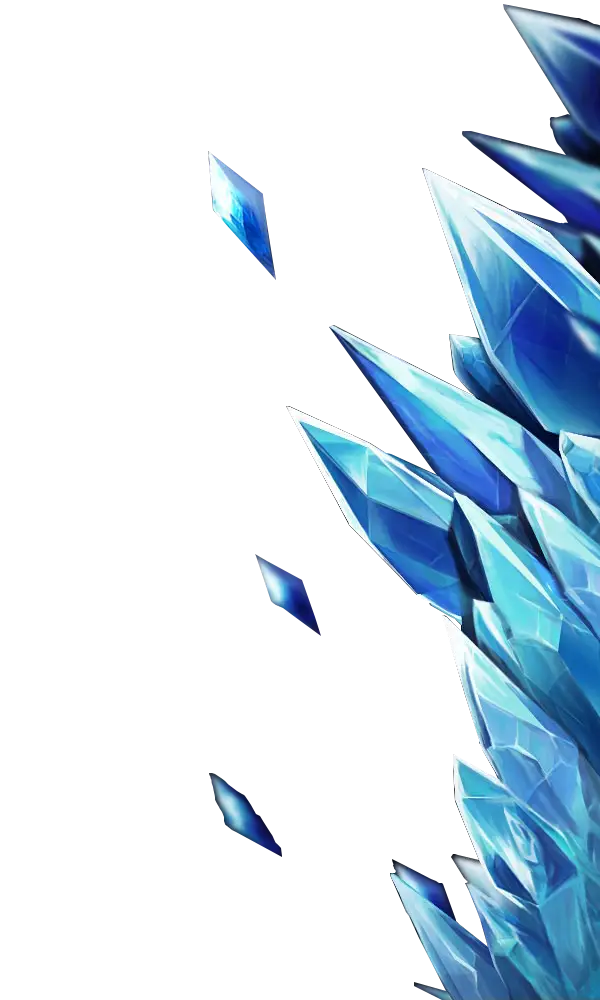 Blue Crystal Shards and Decorative Design