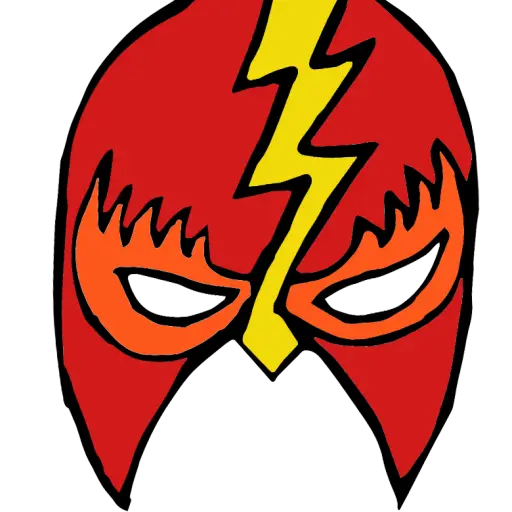 Red Superhero Mask with Lightning Bolt