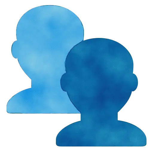 Two Blue Silhouette Profiles Icon
