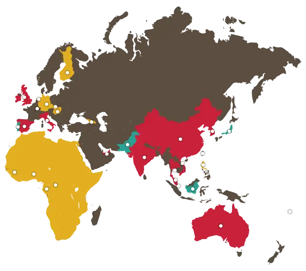 Color-Coded World Map for Geography Learning