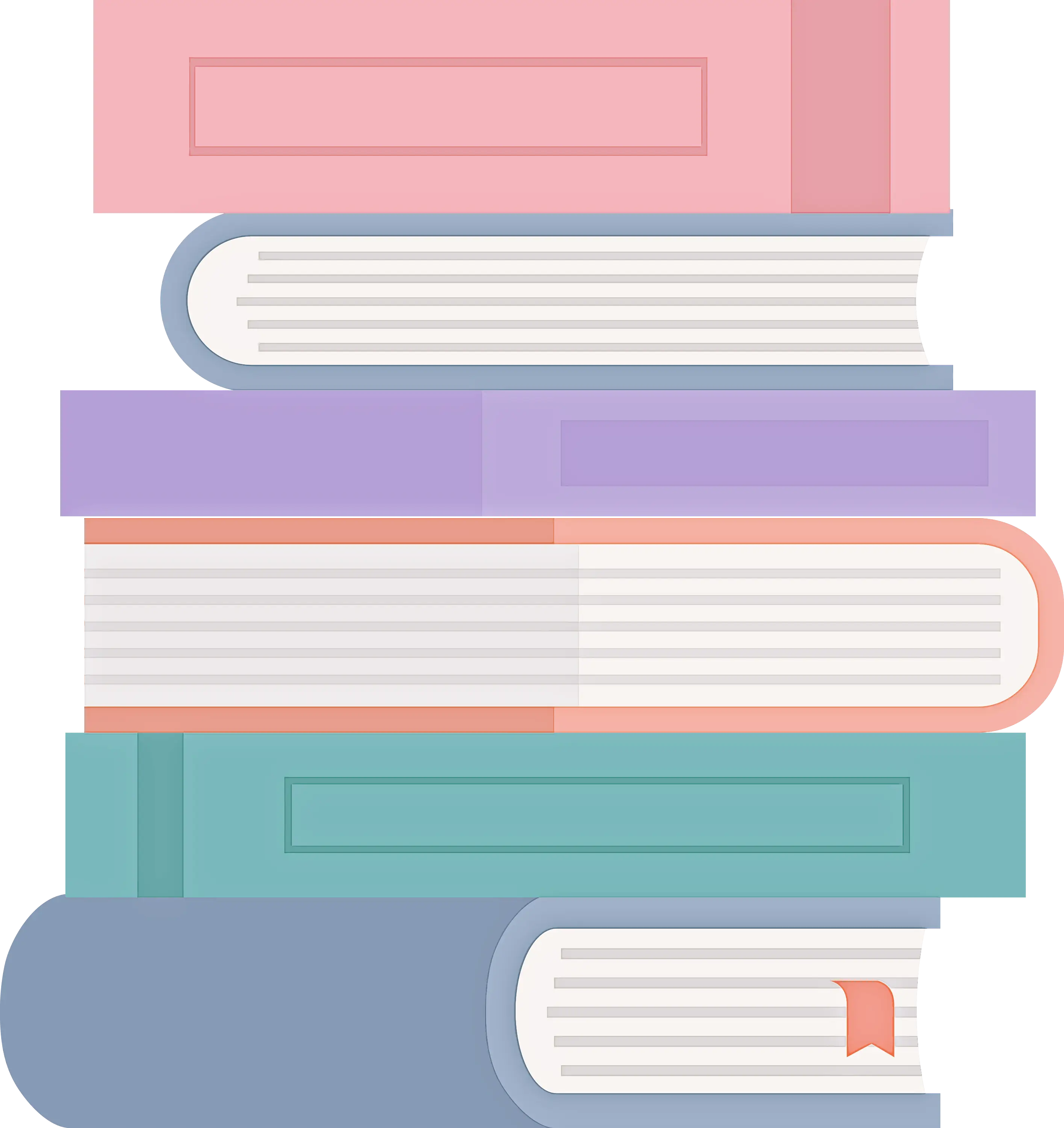 Stacked Books in Pastel Colors Illustration