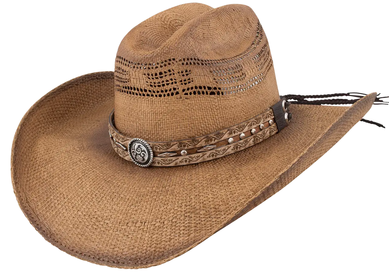 Brown Cowboy Hat with Decorative Band