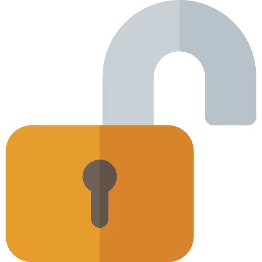 Orange and Gray Open Padlock Design
