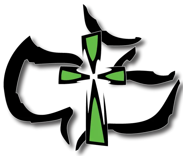 Green and Black Tribal Cross