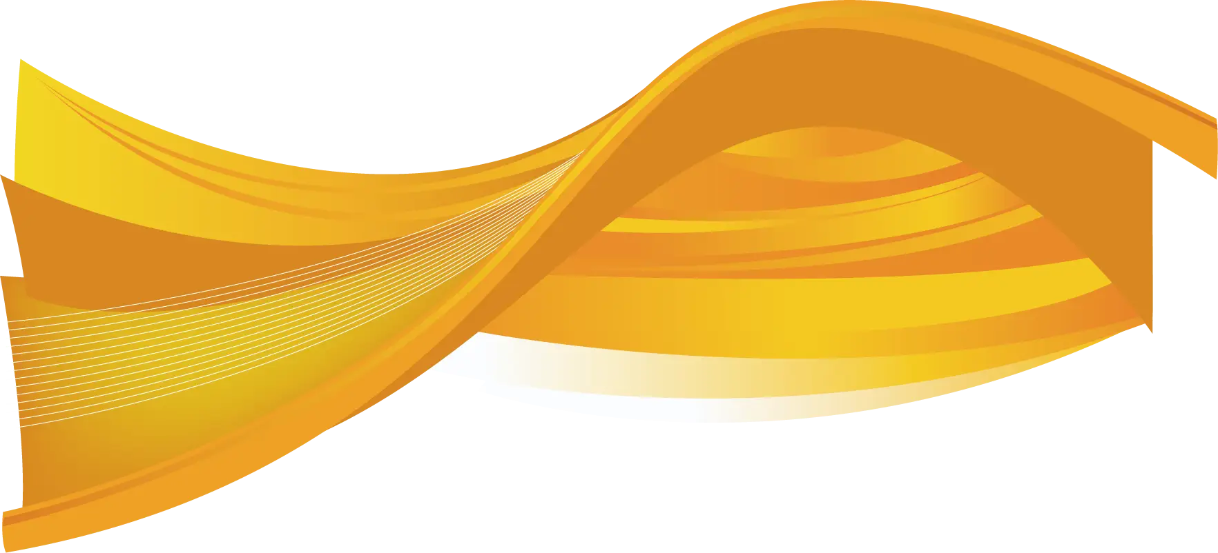 Yellow Flowing Ribbon in Abstract Pattern