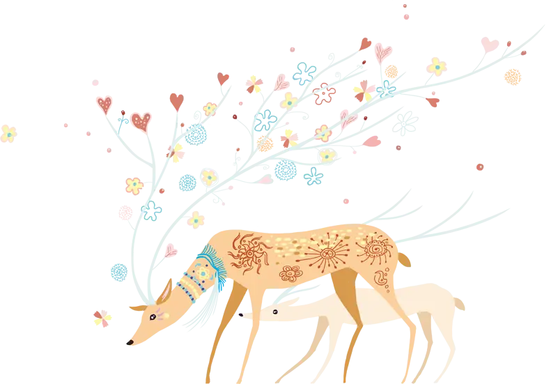 Decorative Deer with Artistic Patterns