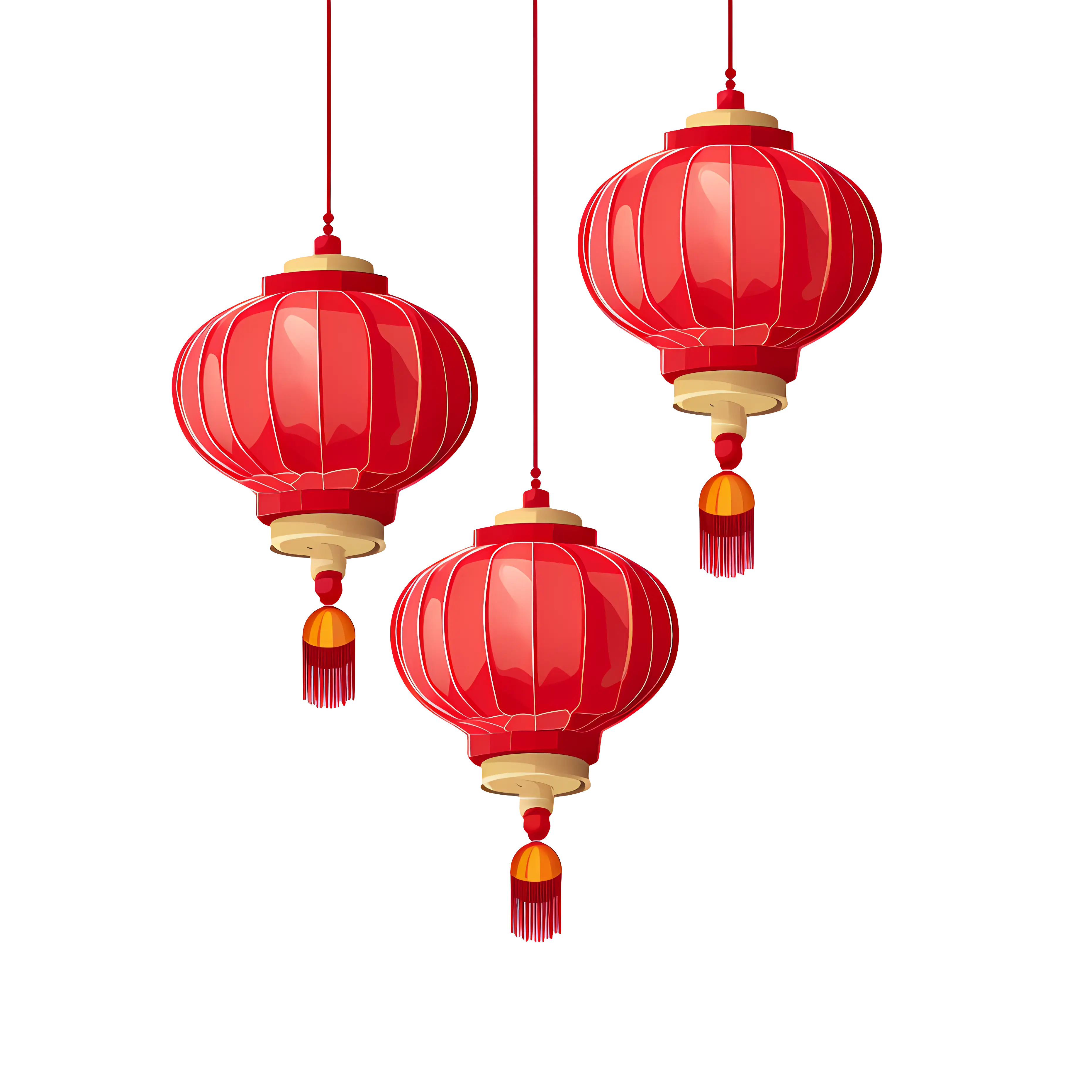 Hanging Red Lanterns for Festival Celebration