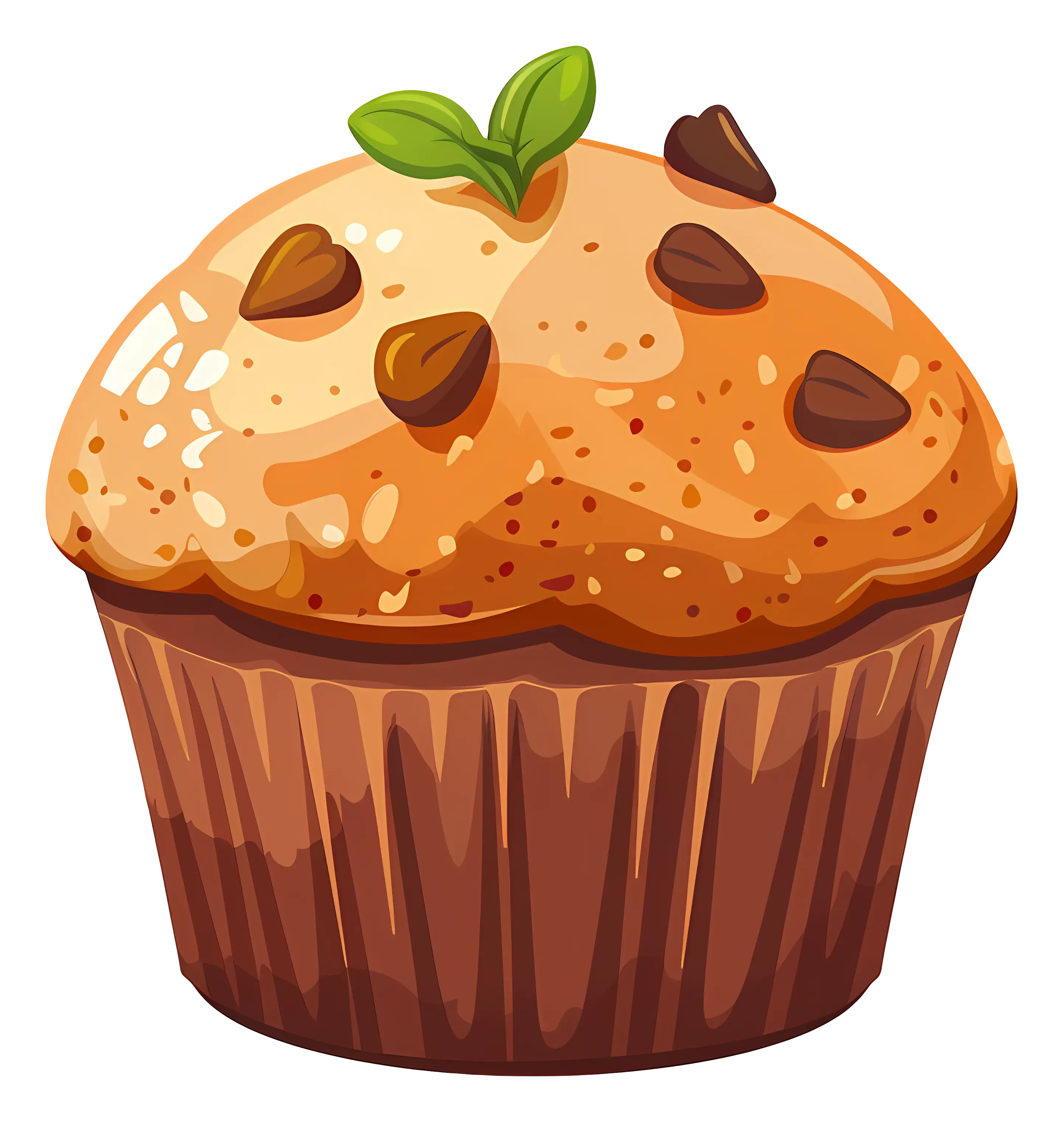 Delicious muffin with chocolate chips