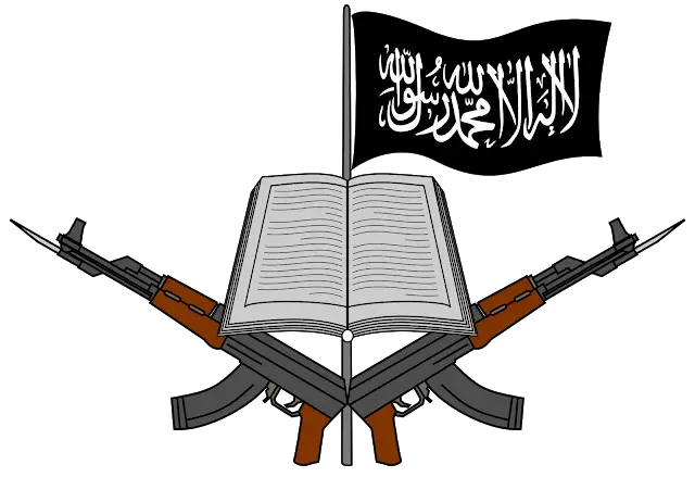 Symbolic Flag Featuring Book and Rifles