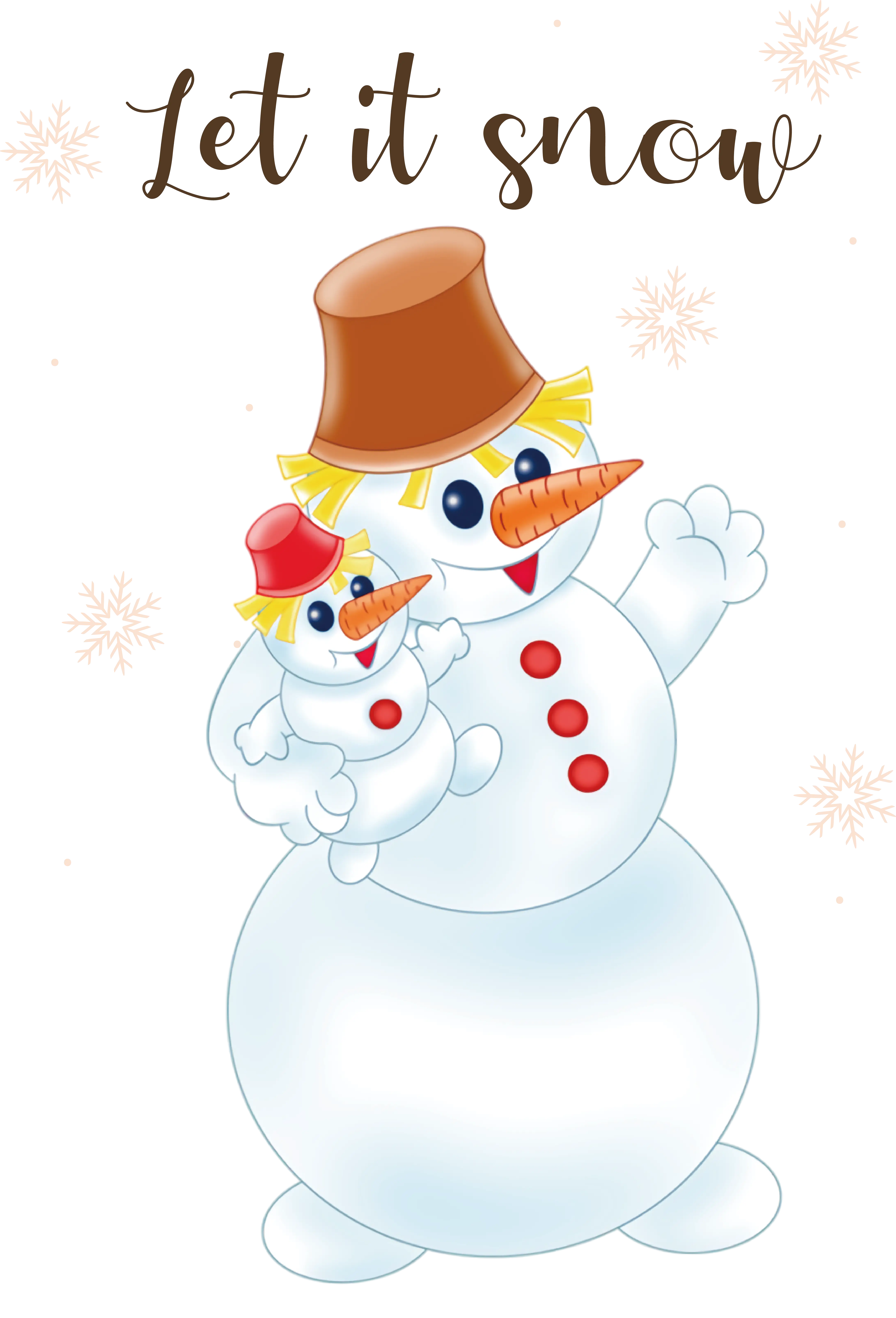 Friendly Snowman Poster with Let it Snow Message