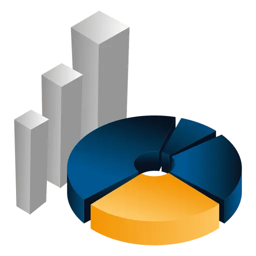 3D Pie Chart with Bar Graph for Data Visualization