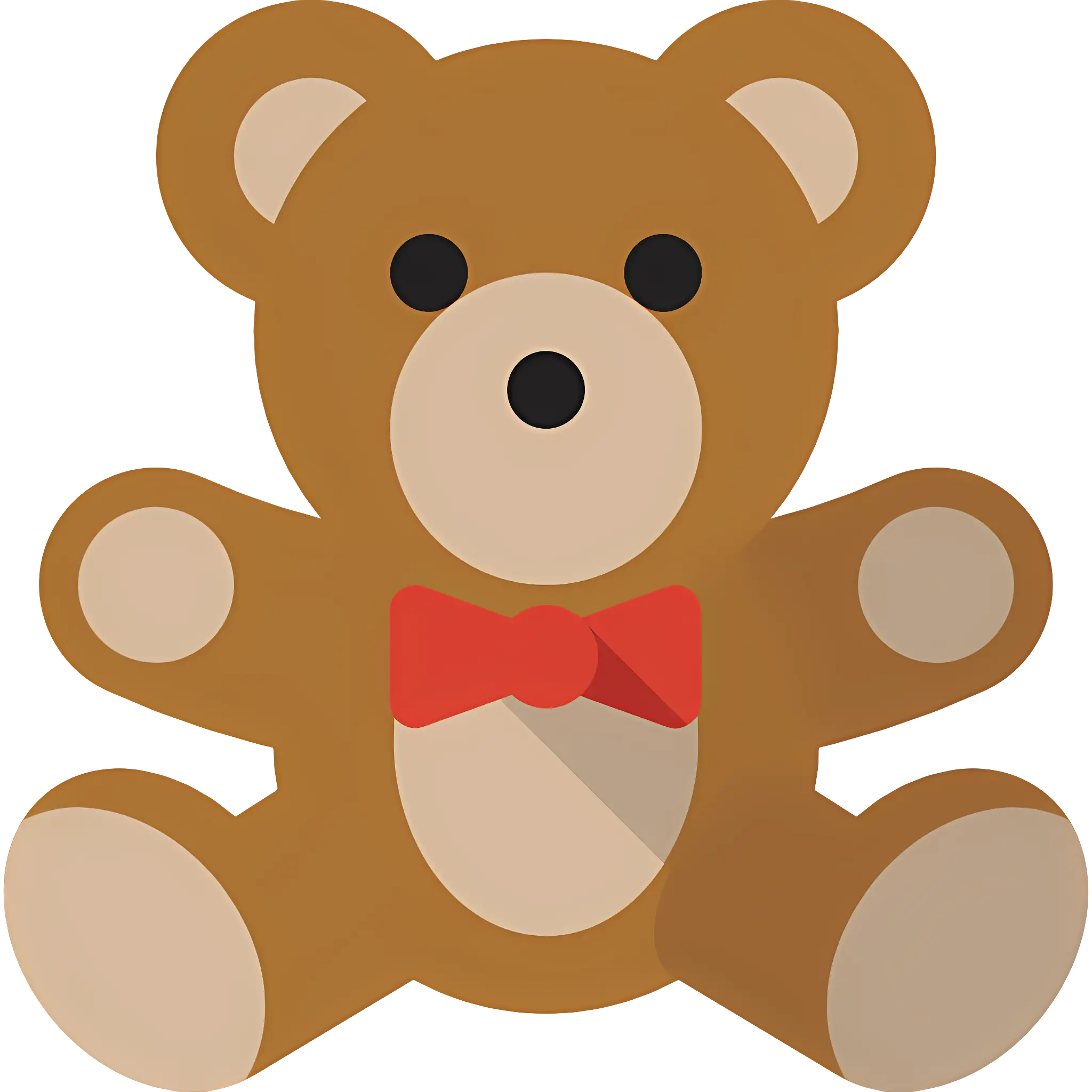 Brown Teddy Bear with a Red Bow Tie