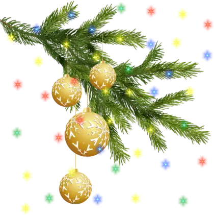 Christmas Tree with Golden Ornaments