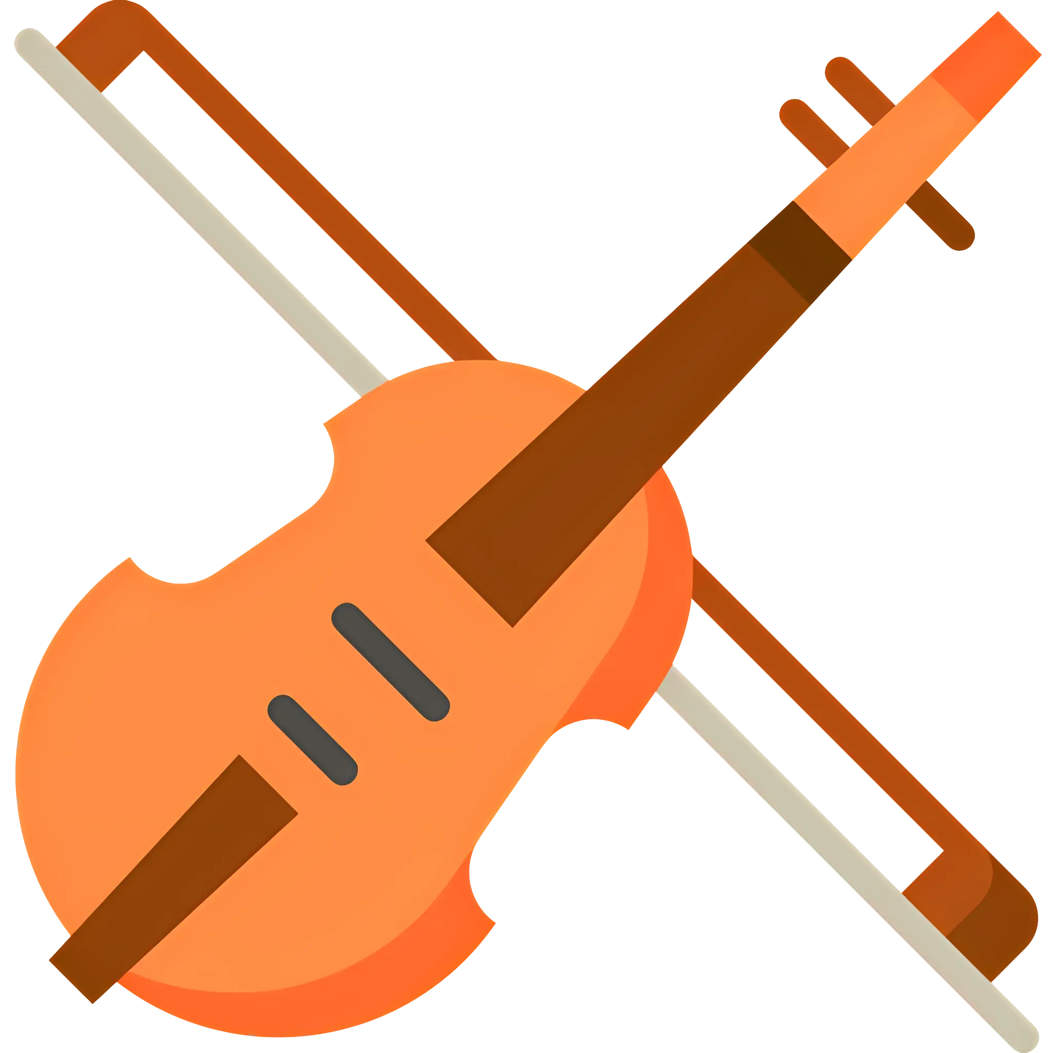 Cartoon Style Violin with Bow