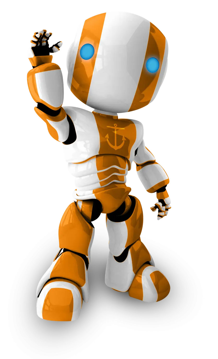 Futuristic Orange and White Robot