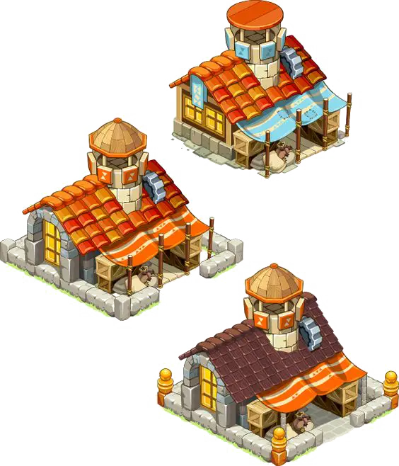 Cartoon Village Houses