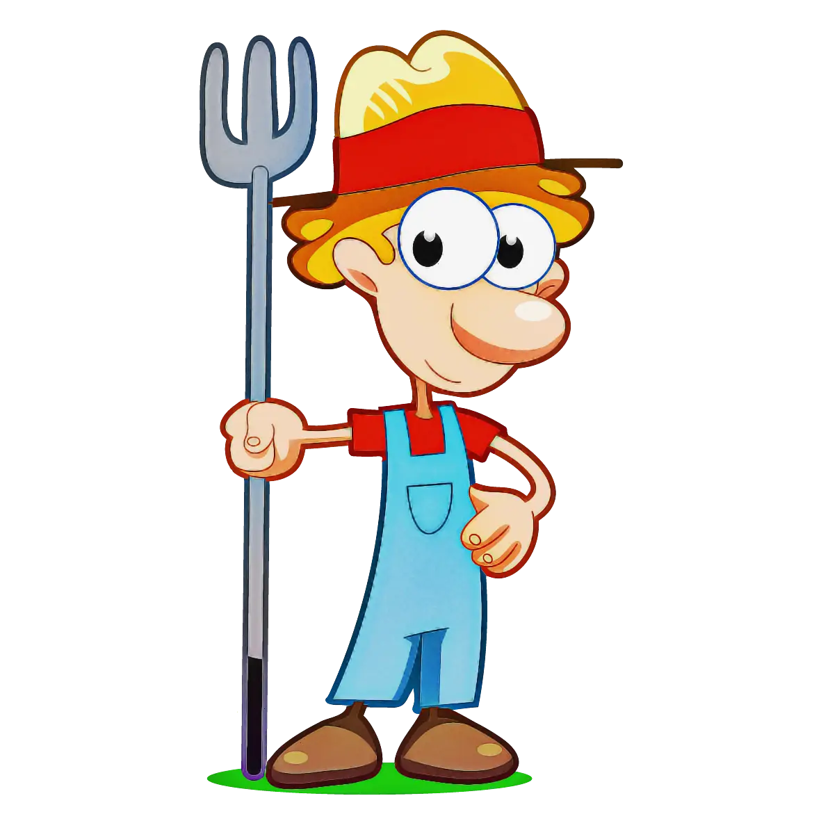 Cartoon Farmer with Pitchfork