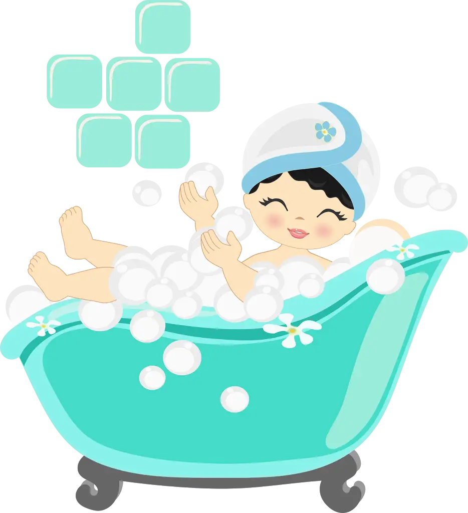 Baby in Bathtub Illustration