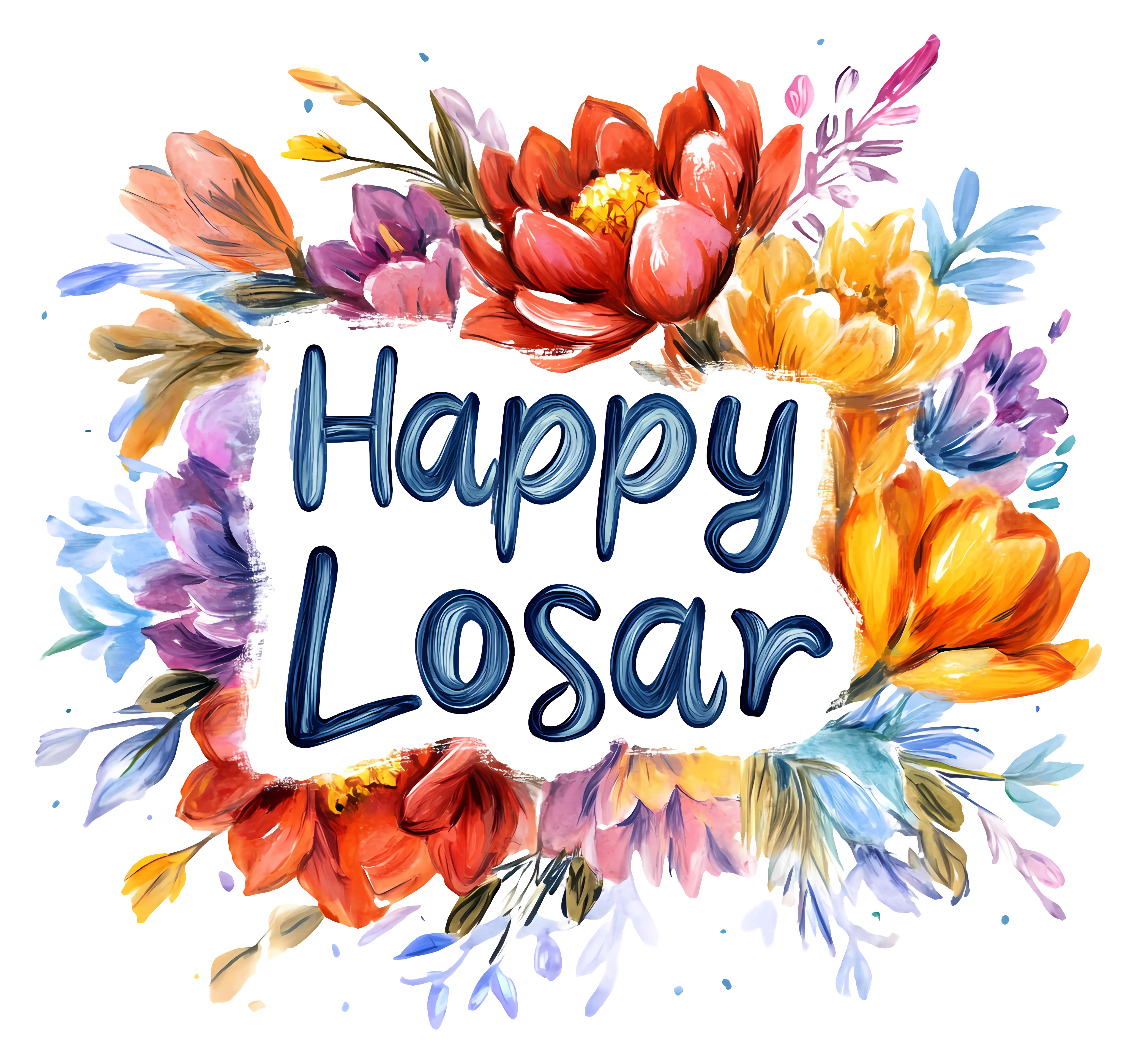 Happy Losar Floral Greeting