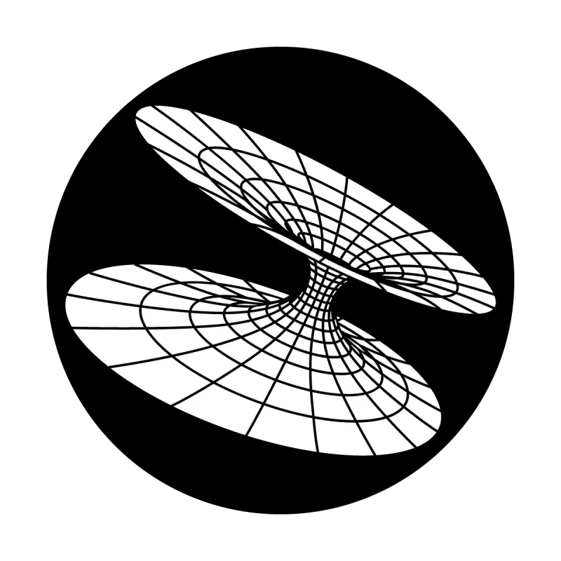 Black and White Wormhole Illustration
