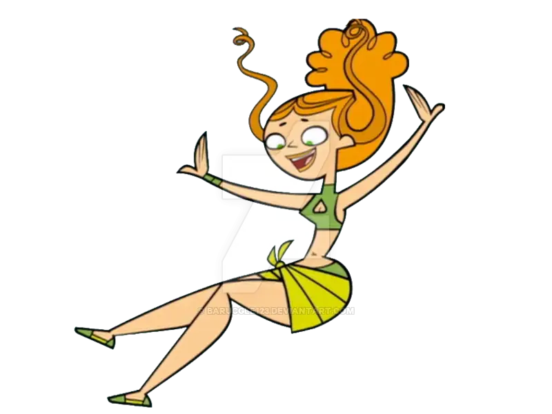 Happy Cartoon Girl with Orange Hair