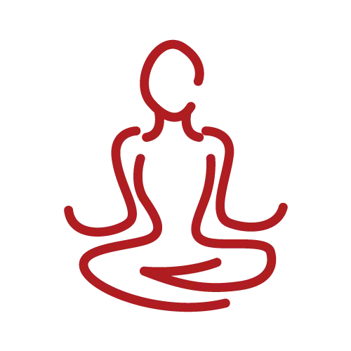Meditation Line Art in Red Minimalist Design