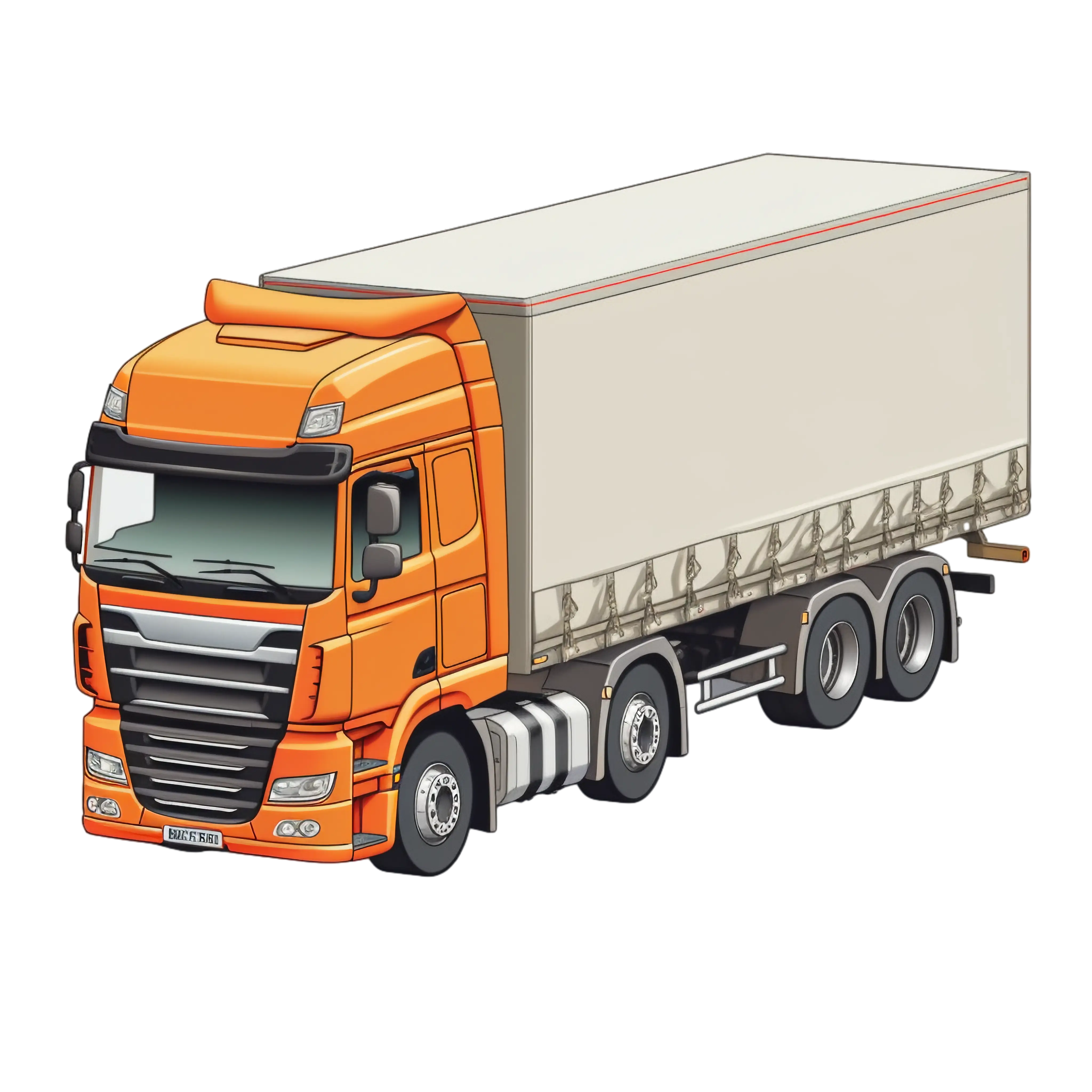 Orange Cargo Truck Illustration for Transportation