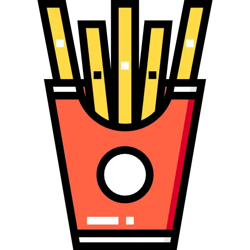French Fries in Red Packaging Vector Design
