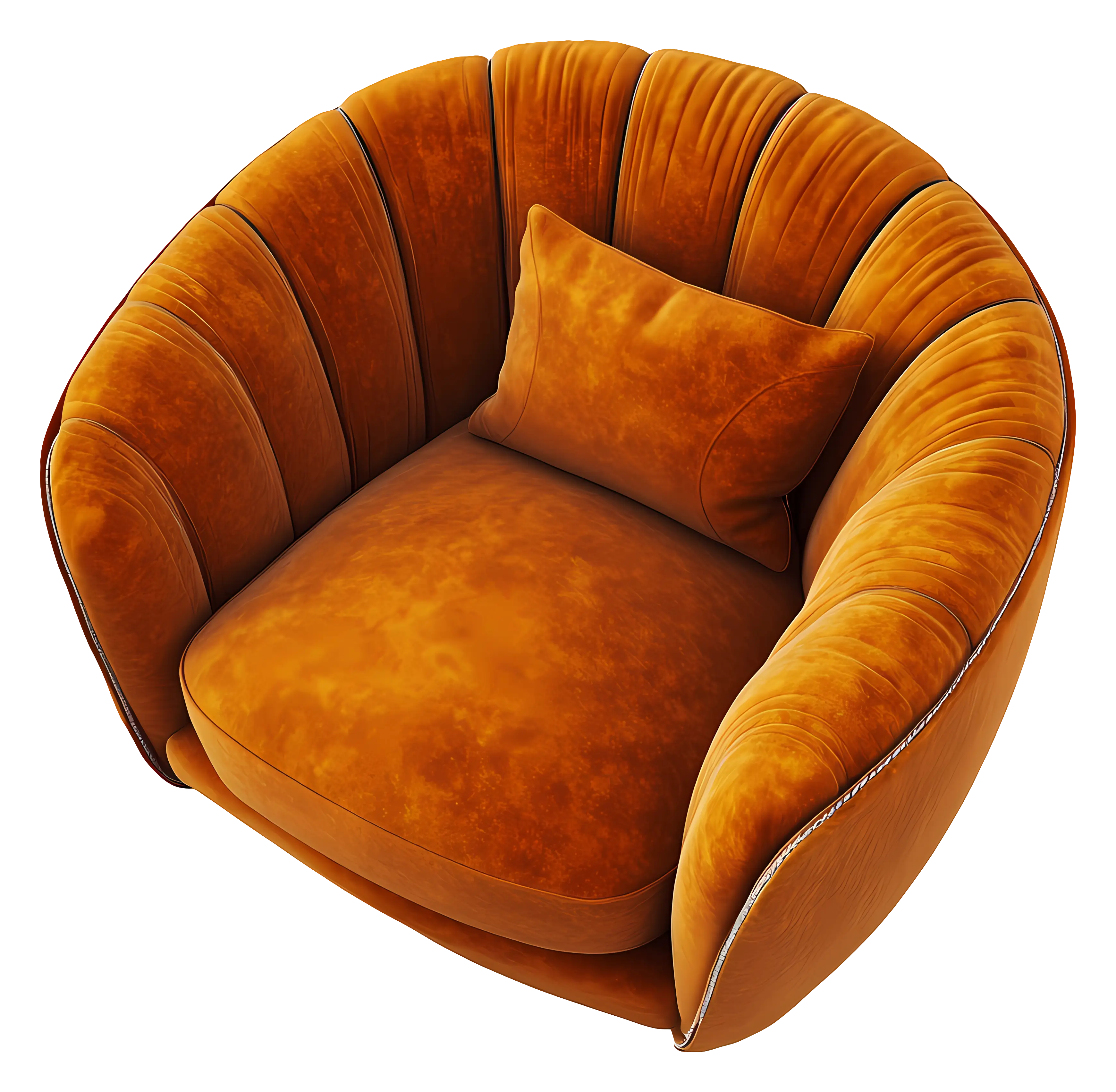 Plush Orange Armchair
