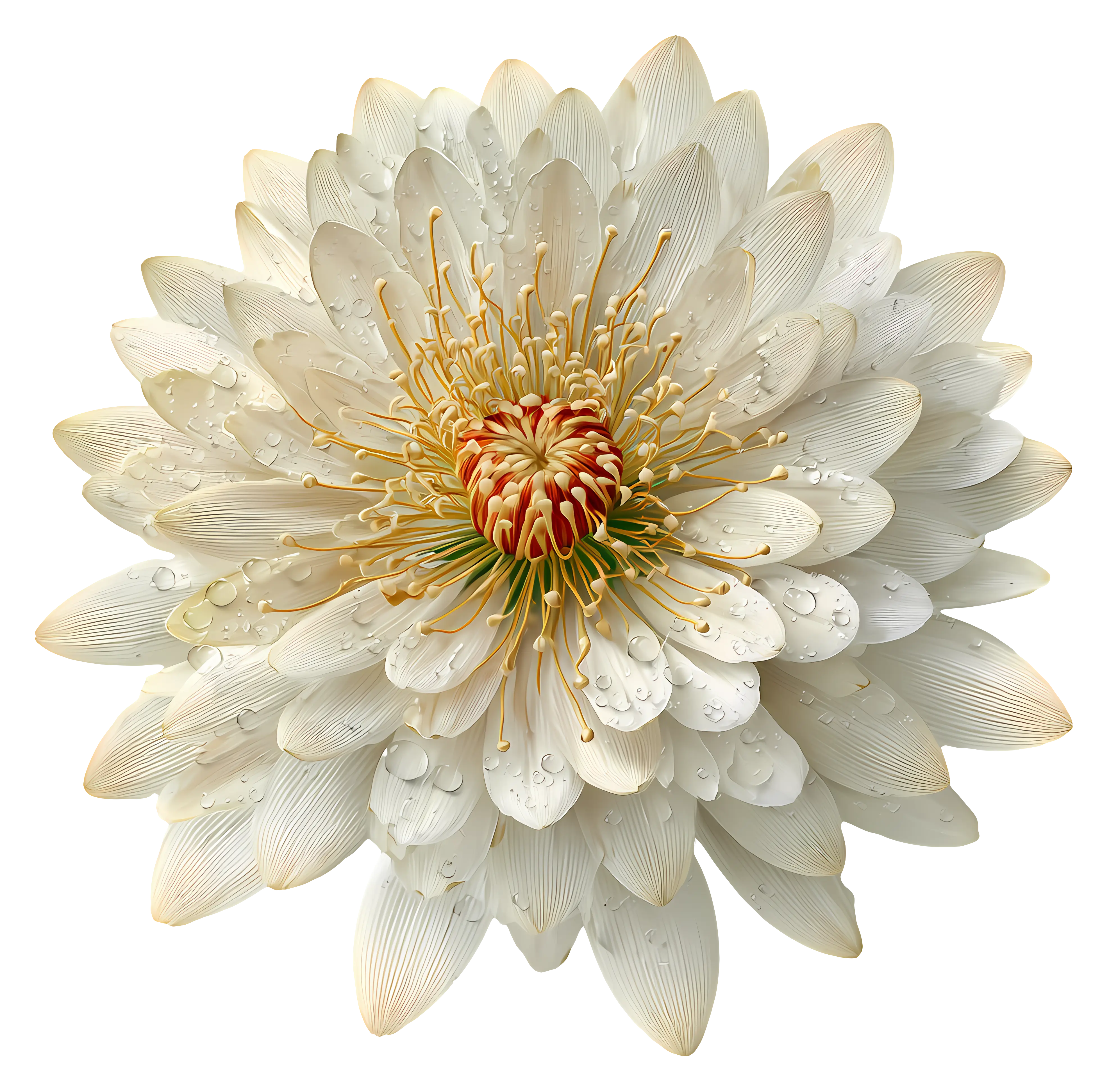 White Flower with Dew