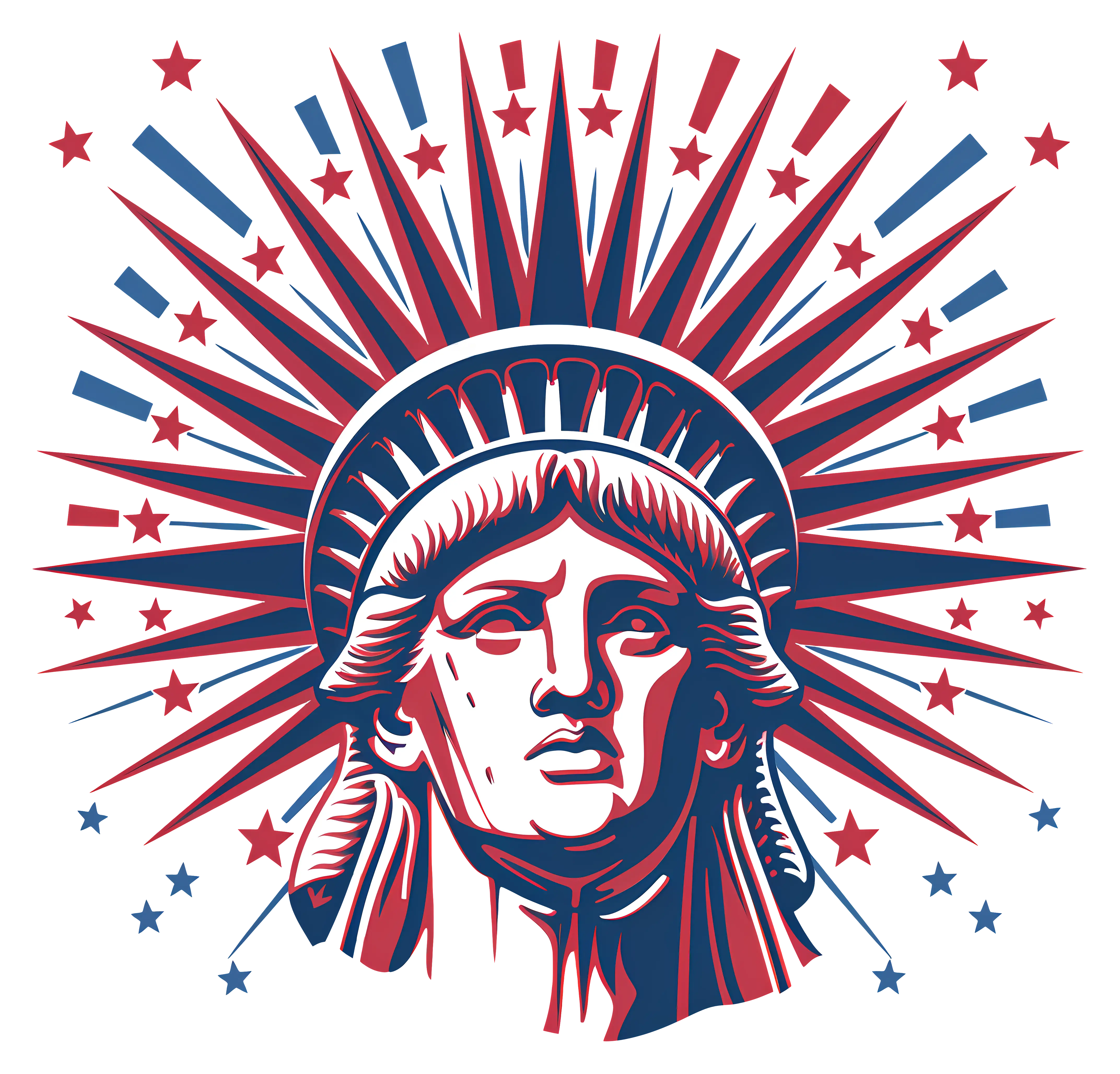 Iconic Statue of Liberty with Stars