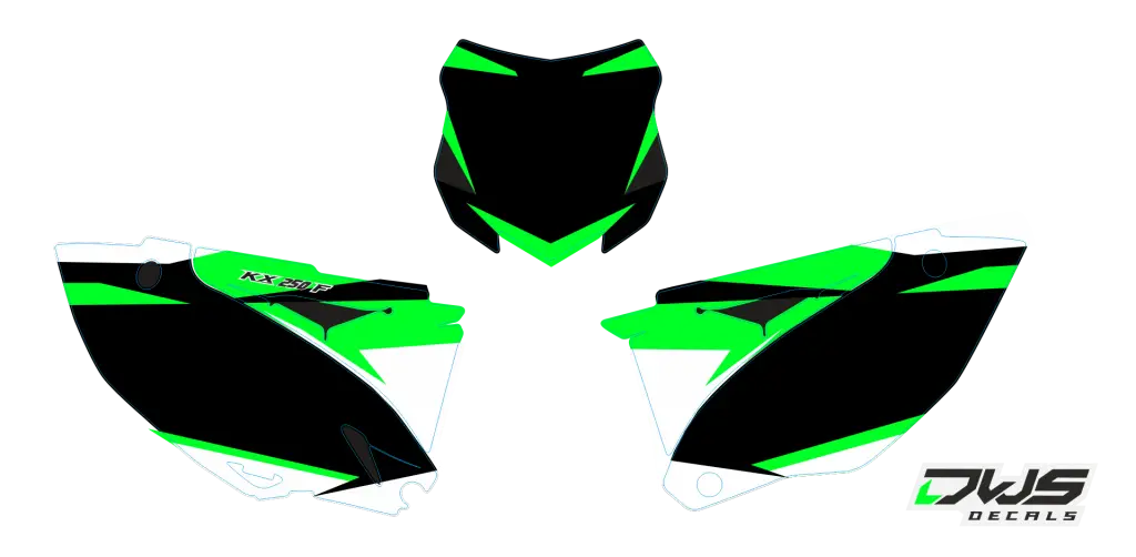 Green and Black Motorcycle Decals