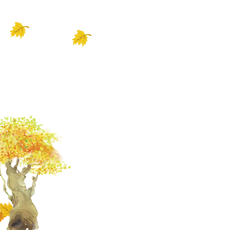 Autumn Tree with Falling Leaves