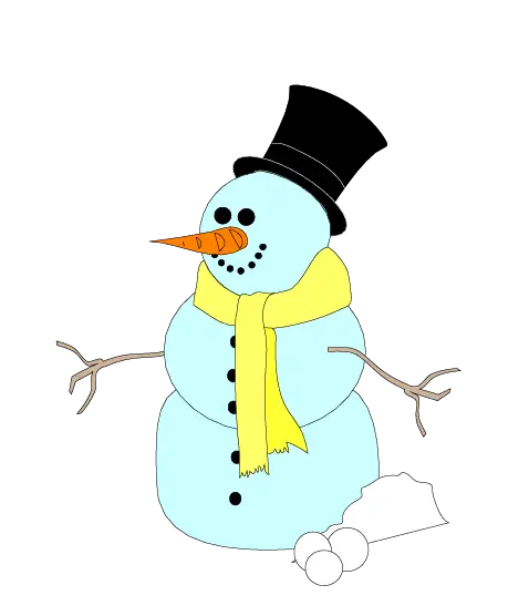Cute Snowman Drawing with Accessories for Winter
